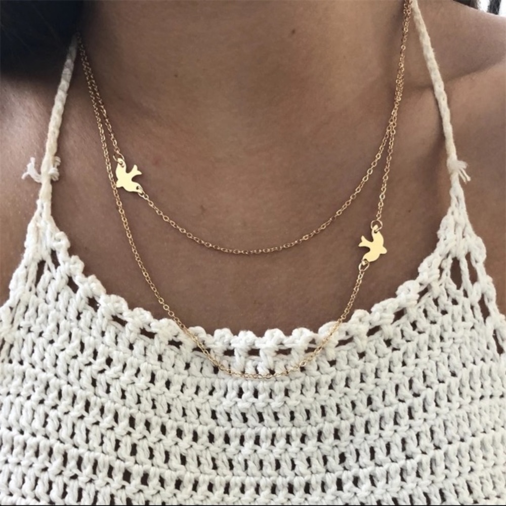 NEW!💙💎SWEET💛BIRDS!💛DOUBLE💛LAYER!💎💙GOLDEN!💛 - Picture 3 of 4